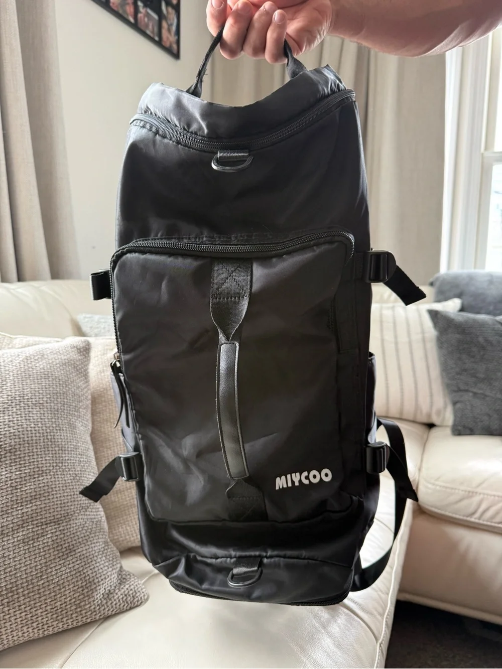 Black Men’s Travel Duffel Backpack